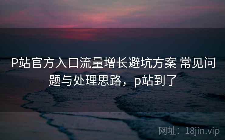 P站官方入口流量增长避坑方案 常见问题与处理思路，p站到了