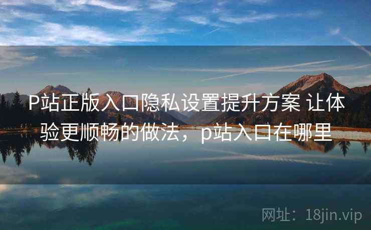 P站正版入口隐私设置提升方案 让体验更顺畅的做法，p站入口在哪里