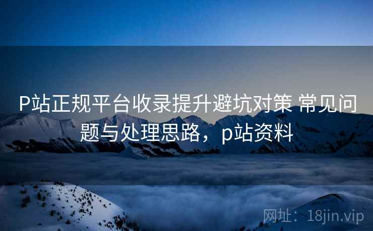 P站正规平台收录提升避坑对策 常见问题与处理思路，p站资料