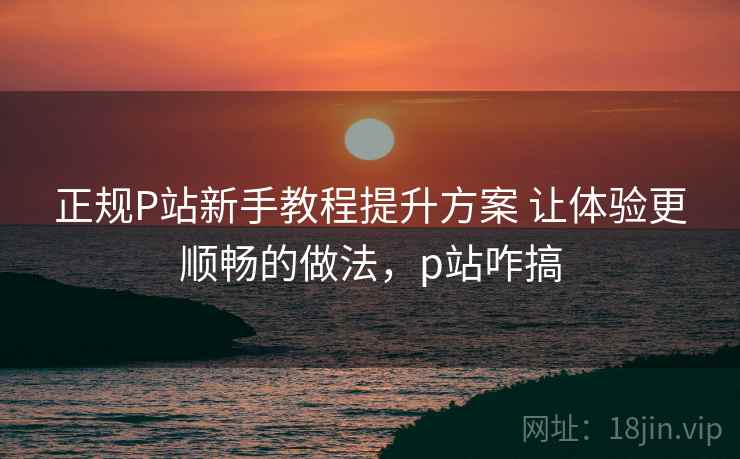 正规P站新手教程提升方案 让体验更顺畅的做法，p站咋搞