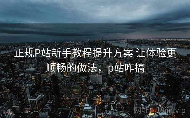 正规P站新手教程提升方案 让体验更顺畅的做法，p站咋搞